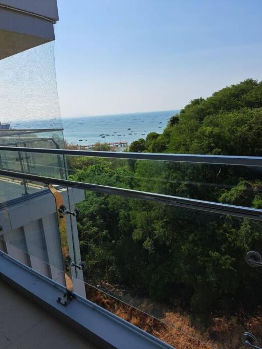 Balcony with ocean view and greenery