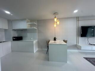 Modern kitchen with dining area