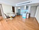 Modern kitchen with dining table and chairs