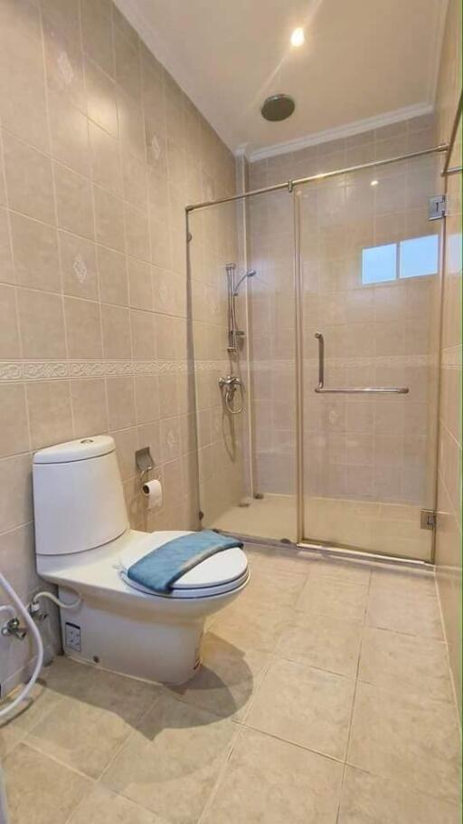 Modern bathroom with a shower and toilet