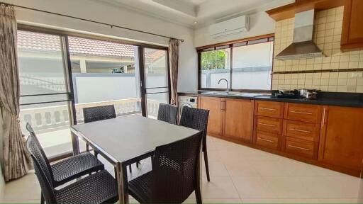 Modern kitchen with dining area