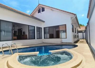 Backyard with pool and spa