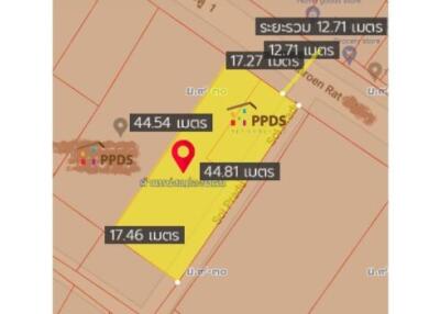 Land plot map with measurements