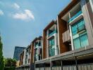 Modern apartment building exterior with balconies