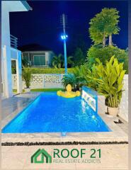 Sales Charming 2-Story Pool Villa with Full Amenities 232 Sqm 3 Bedrooms with Garden Near Jomtien Beach / S-0836