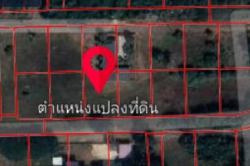 Aerial view of a plot of land with location marker in Thailand