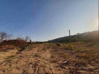 Open plot of land with clear sky