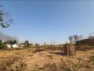 Vacant land with clear blue sky