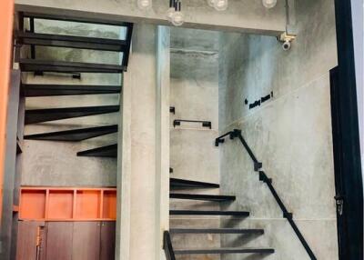 Modern industrial-style staircase