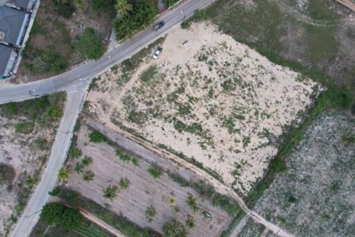 Aerial view of a vacant plot of land