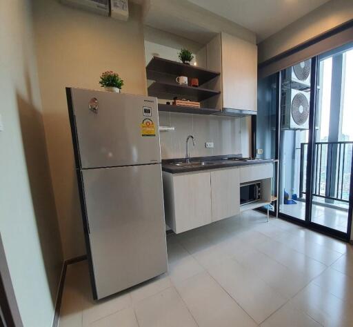 Modern kitchen with balcony