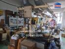 Interior view of a cluttered workshop