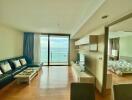 Spacious living room with sea view