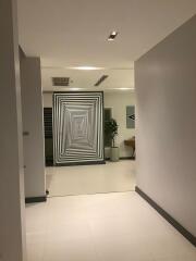 Hallway with modern geometric design