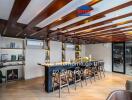 Modern kitchen with island and bar stools