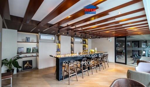 Modern kitchen with island and bar stools