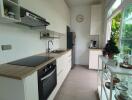 Modern kitchen with natural lighting and contemporary appliances