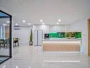 Modern kitchen with green backsplash