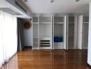 Spacious bedroom with built-in closets