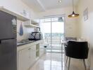 Modern kitchen with dining area