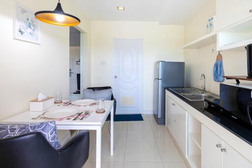 Modern kitchen and dining area