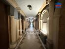 Elegant hallway with arches and ambient lighting