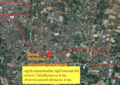Map showing the location and nearby landmarks in Sriracha, Thailand