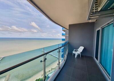 Spacious balcony with ocean view