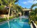 Outdoor area with pool and seating