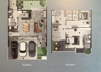 Floor plan layout of a two-story house