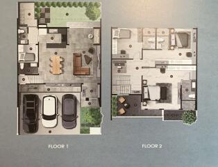 Floor plan layout of a two-story house