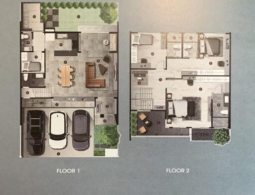 Floor plan layout of a two-story house