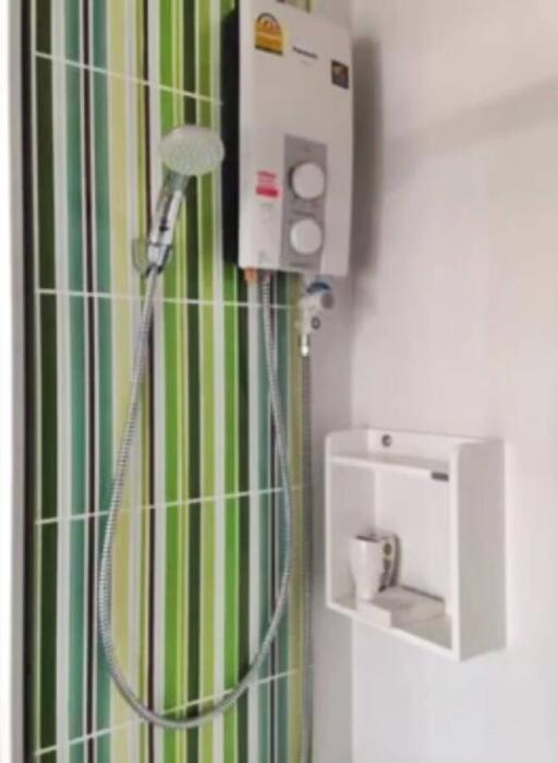 Shower area with water heater