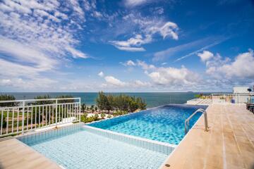 Rooftop infinity pool with ocean view