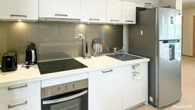 Modern kitchen with sleek appliances