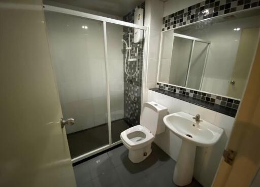 Modern bathroom with shower and toilet