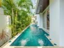 Outdoor swimming pool with greenery