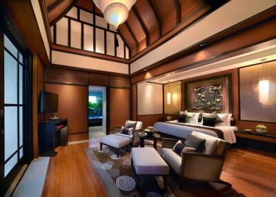 Luxurious bedroom with elegant furnishings