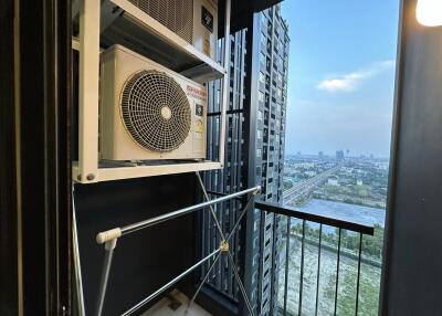 Balcony with air conditioning units and a view
