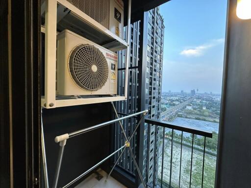 Balcony with air conditioning units and a view
