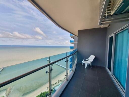 Spacious balcony with breathtaking ocean view