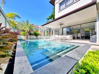 Modern house with pool and patio