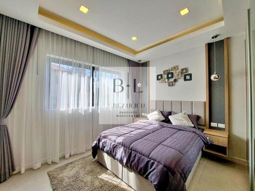 Modern bedroom with natural light