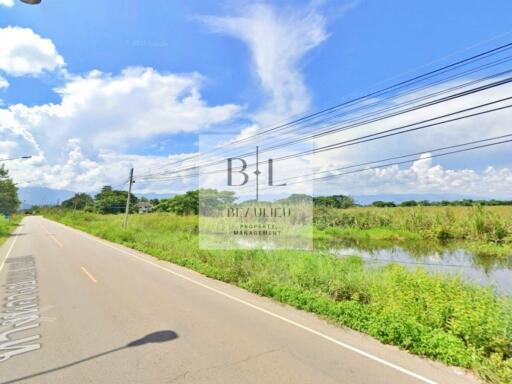 Scenic road view with lush greenery and clear skies