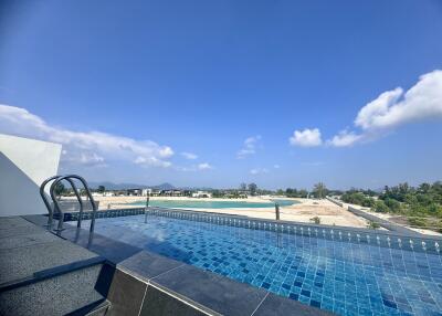 rooftop swimming pool with scenic view