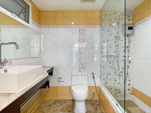 Modern bathroom with shower and sink