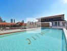 rooftop swimming pool with city view