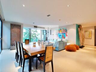 Spacious and modern open-plan living and dining area