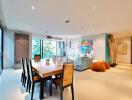 Spacious and modern open-plan living and dining area