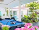 Patio with Pool Table and Garden View